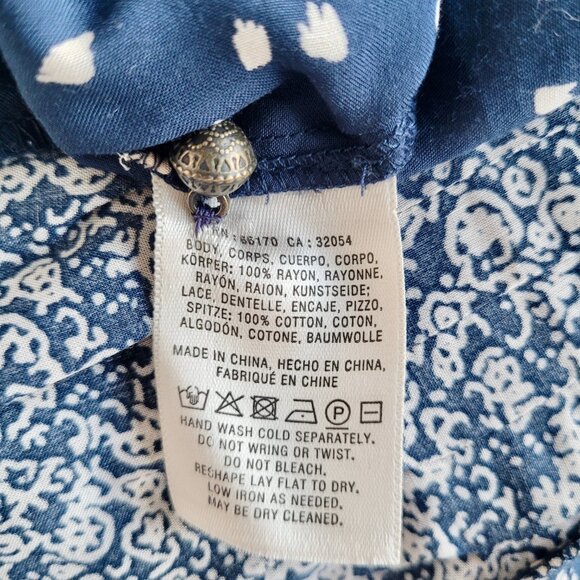 Anthropologie Maeve Hiver Floral Print Blouse in Navy Blue Size 2 - Picture 12 of 12